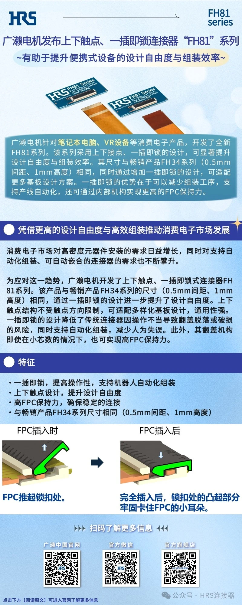 【新品發(fā)布】廣瀨電機發(fā)布上下觸點、一插即鎖連接器“FH81”系列